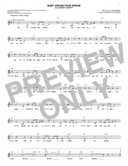 page one of Baby Dream Your Dream (Lead Sheet / Fake Book)