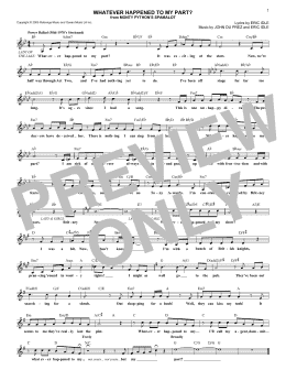 page one of Whatever Happened To My Part? (from Monty Python's Spamalot) (Lead Sheet / Fake Book)