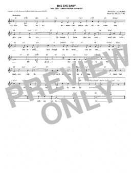 page one of Bye Bye Baby (Lead Sheet / Fake Book)