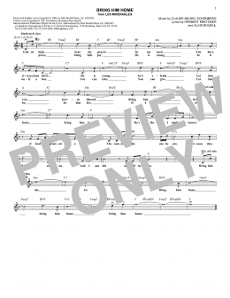 page one of Bring Him Home (Lead Sheet / Fake Book)