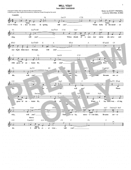 page one of Will You? (Lead Sheet / Fake Book)