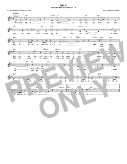 page one of Big D (Lead Sheet / Fake Book)