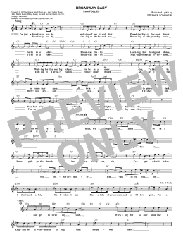 page one of Broadway Baby (Lead Sheet / Fake Book)