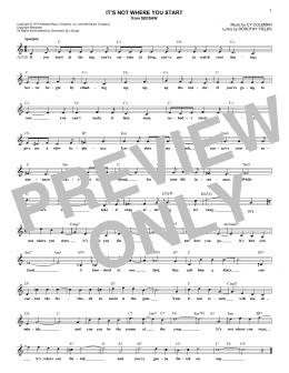 page one of It's Not Where You Start (Lead Sheet / Fake Book)