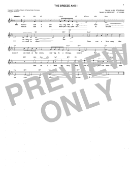 page one of The Breeze And I (Lead Sheet / Fake Book)