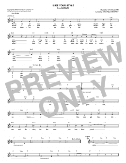 page one of I Like Your Style (Lead Sheet / Fake Book)