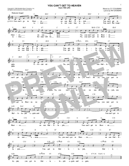 page one of You Can't Get To Heaven (Lead Sheet / Fake Book)
