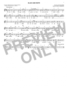 page one of Black And White (Lead Sheet / Fake Book)