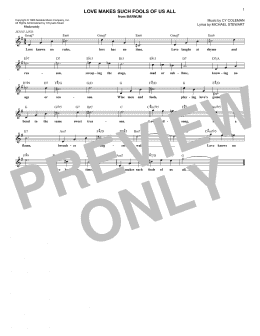 page one of Love Makes Such Fools Of Us All (Lead Sheet / Fake Book)