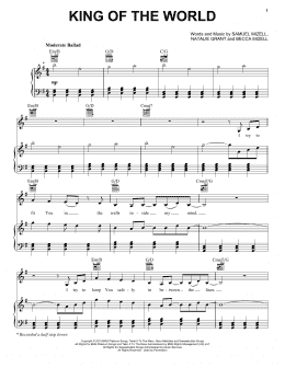 page one of King Of The World (Piano, Vocal & Guitar Chords (Right-Hand Melody))