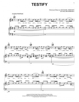 page one of Testify (Piano, Vocal & Guitar Chords (Right-Hand Melody))