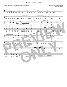 page one of Catch A Falling Star (Lead Sheet / Fake Book)