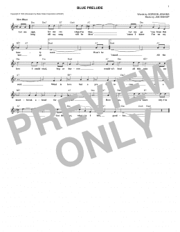 page one of Blue Prelude (Lead Sheet / Fake Book)