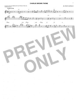 page one of Charlie Brown Theme (Lead Sheet / Fake Book)