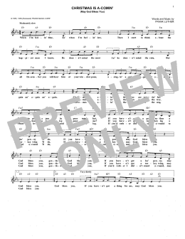 page one of Christmas Is A-Comin' (May God Bless You) (Lead Sheet / Fake Book)