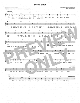 page one of Bristol Stomp (Lead Sheet / Fake Book)