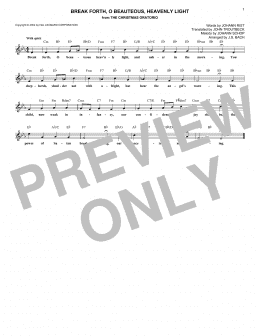 page one of Break Forth, O Beauteous, Heavenly Light (Lead Sheet / Fake Book)