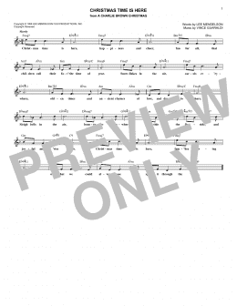 page one of Christmas Time Is Here (Lead Sheet / Fake Book)