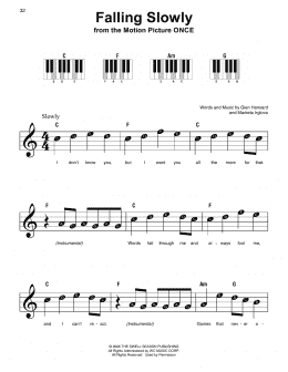 page one of Falling Slowly (from Once) (Super Easy Piano)