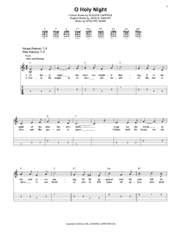 page one of O Holy Night (Easy Guitar Tab)
