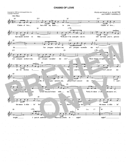page one of Chains Of Love (Lead Sheet / Fake Book)