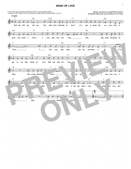 page one of Book Of Love (Lead Sheet / Fake Book)