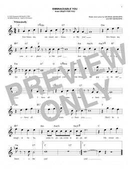 page one of Embraceable You (Lead Sheet / Fake Book)