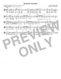 page one of The End Of The World (Lead Sheet / Fake Book)