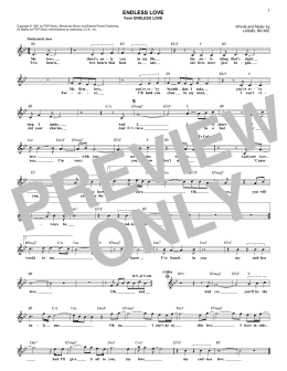 page one of Endless Love (Lead Sheet / Fake Book)