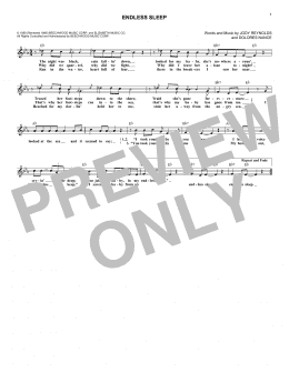 page one of Endless Sleep (Lead Sheet / Fake Book)