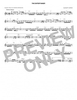 page one of The Entertainer (Lead Sheet / Fake Book)