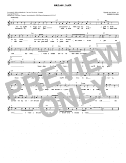 page one of Dream Lover (Lead Sheet / Fake Book)