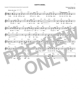 page one of Earth Angel (Lead Sheet / Fake Book)