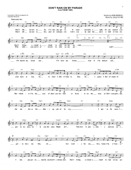 page one of Don't Rain On My Parade (Lead Sheet / Fake Book)