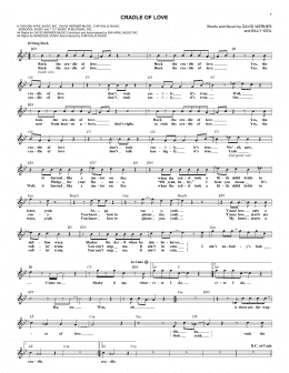 page one of Cradle Of Love (Lead Sheet / Fake Book)