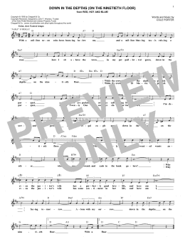 page one of Down In The Depths (On The Ninetieth Floor) (Lead Sheet / Fake Book)