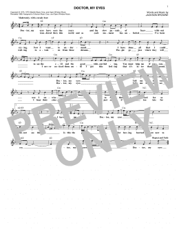 page one of Doctor, My Eyes (Lead Sheet / Fake Book)
