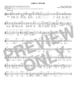 page one of Come Fly With Me (Lead Sheet / Fake Book)