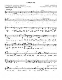 page one of Can't We Try (Lead Sheet / Fake Book)