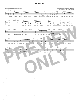 page one of Talk To Me (Lead Sheet / Fake Book)
