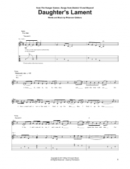 page one of Daughter's Lament (Guitar Tab)