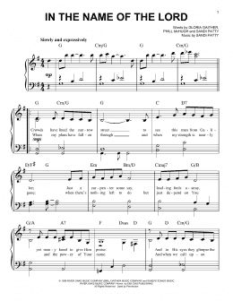 page one of In The Name Of The Lord (Easy Piano)