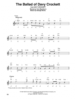 page one of The Ballad Of Davy Crockett (from Davy Crockett) (Harmonica)