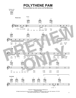 page one of Polythene Pam (Easy Guitar)
