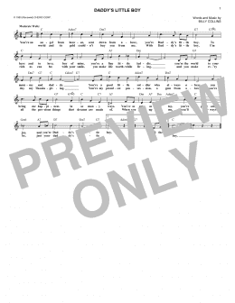 page one of Daddy's Little Boy (Lead Sheet / Fake Book)