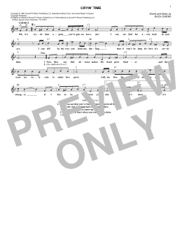 page one of Cryin' Time (Lead Sheet / Fake Book)