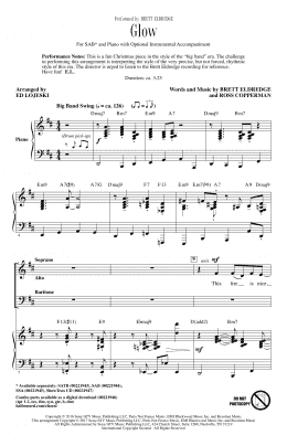 page one of Glow (SAB Choir)