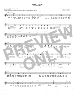 page one of Daddy Frank (The Guitar Man) (Lead Sheet / Fake Book)