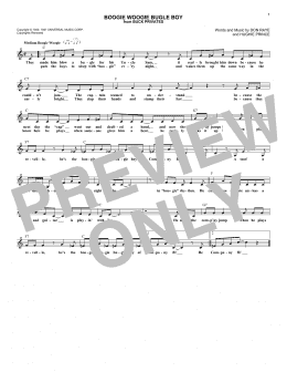 page one of Boogie Woogie Bugle Boy (Lead Sheet / Fake Book)