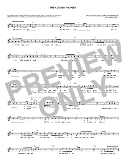 page one of The Closer You Get (Lead Sheet / Fake Book)